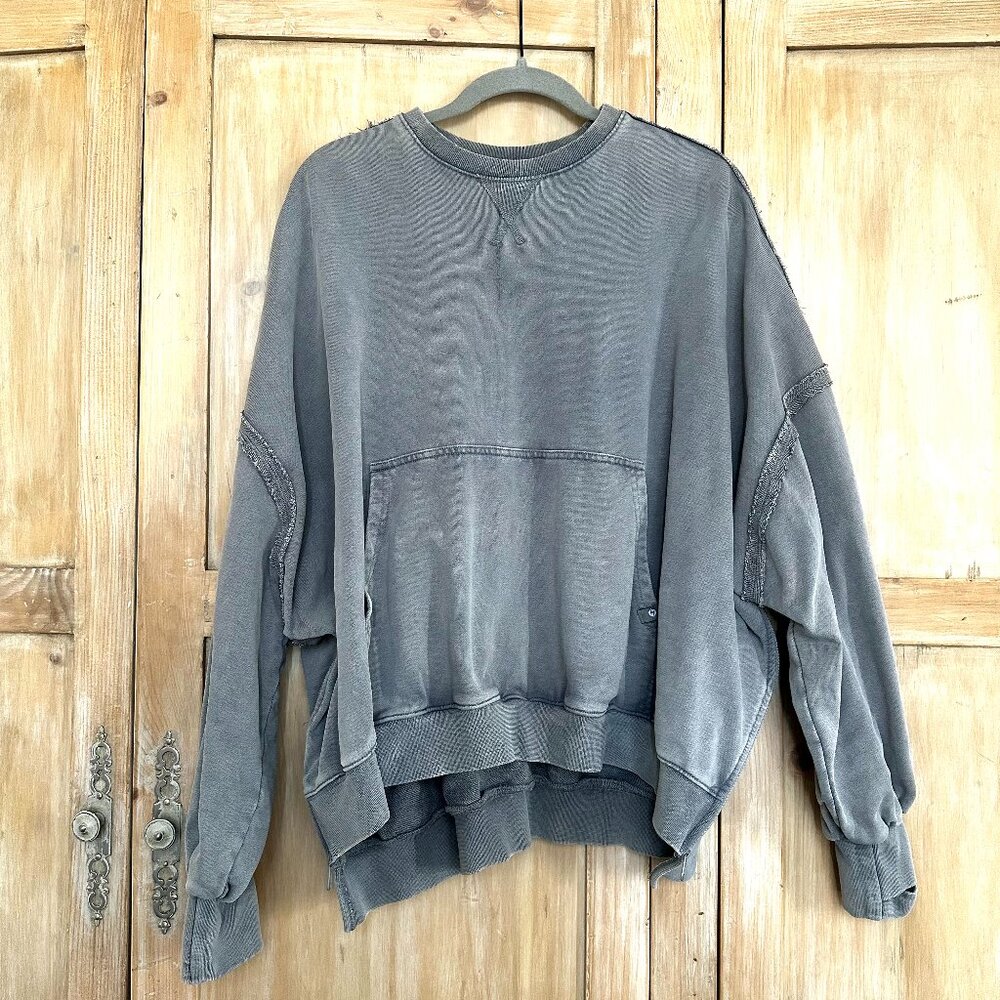 POPFLEX Gray Scoop Neck Crew Sweater